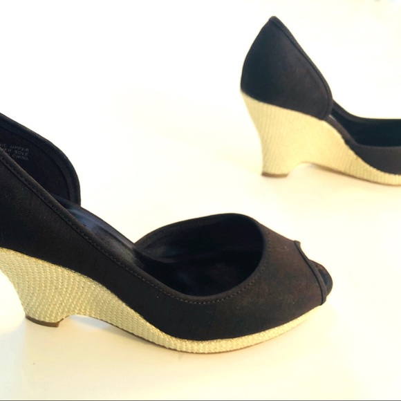 🆕 NWT Unlisted Open-Toe Wedges, in Bronze & Straw - Picture 3 of 8